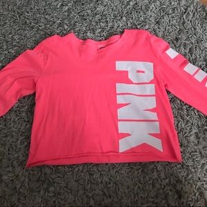 PINK long sleeve crop top